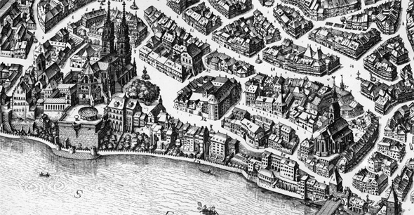 Detail from the depiction of Basel by Matthäus Merian 